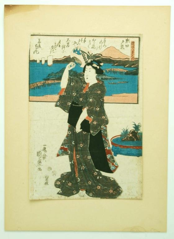 Appraisal: Bijin-ga print of a courtesan MEASUREMENTS - x - CONDITION