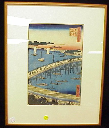 Appraisal: Ando Hiroshige Japanese - color woodblock print Yoshida from the