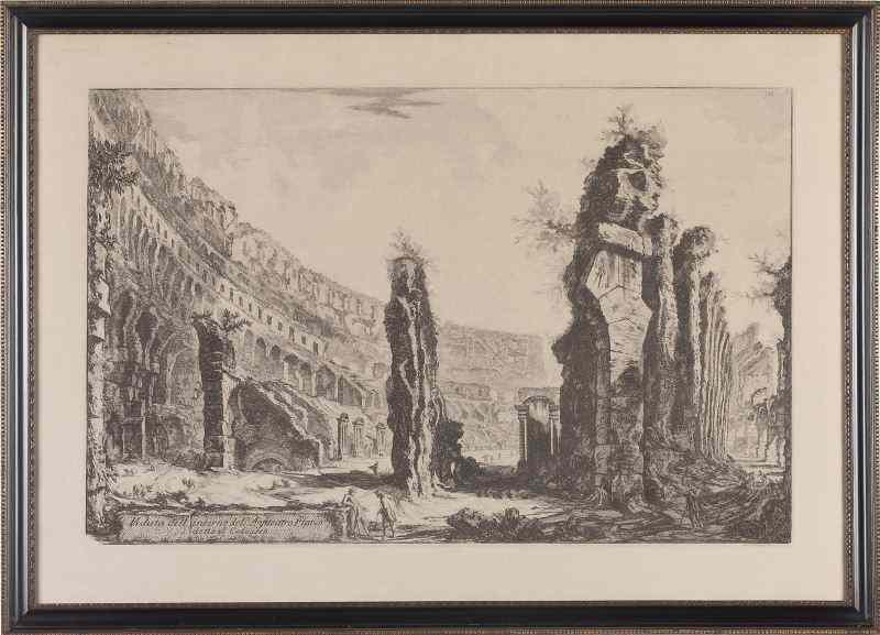 Appraisal: Piranesi Etching''Veduta dell interno dell Anfiteatro Flavio detto al Colosseo