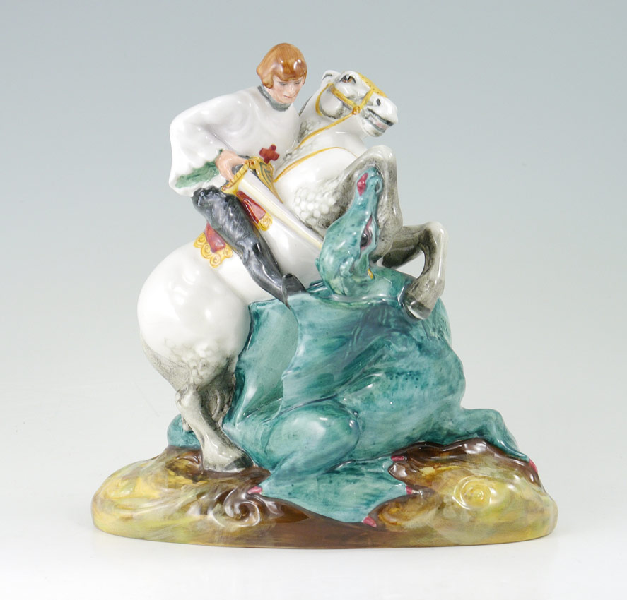 Appraisal: ROYAL DOULTON PORCELAIN FIGURINE ST GEORGE HN approx '' x