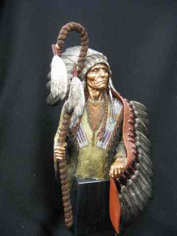 Appraisal: Chilmark Pewter Sculpture ''The War Bonnet'' by Joe Slockbower edition