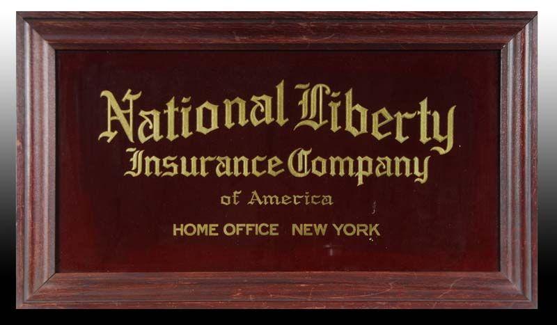 Appraisal: National Liberty Insurance Company Reverse-On-Glas Description '' x '' Circa