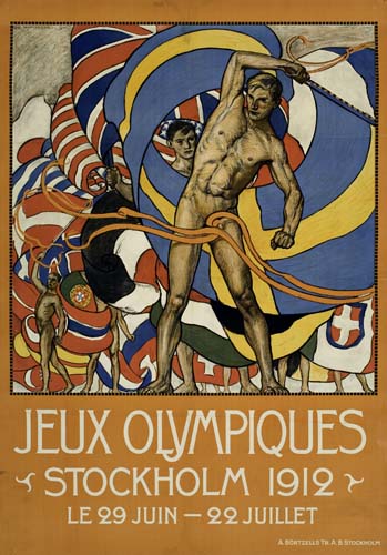 Appraisal: OLIE HJORTZBERG JEUX OLYMPIQUES STOCKHOLM x inches Printed by A