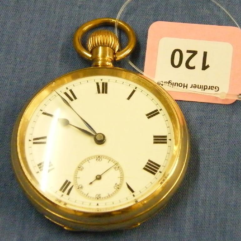 Appraisal: Omega gold plated lever pocket watch no the dial with