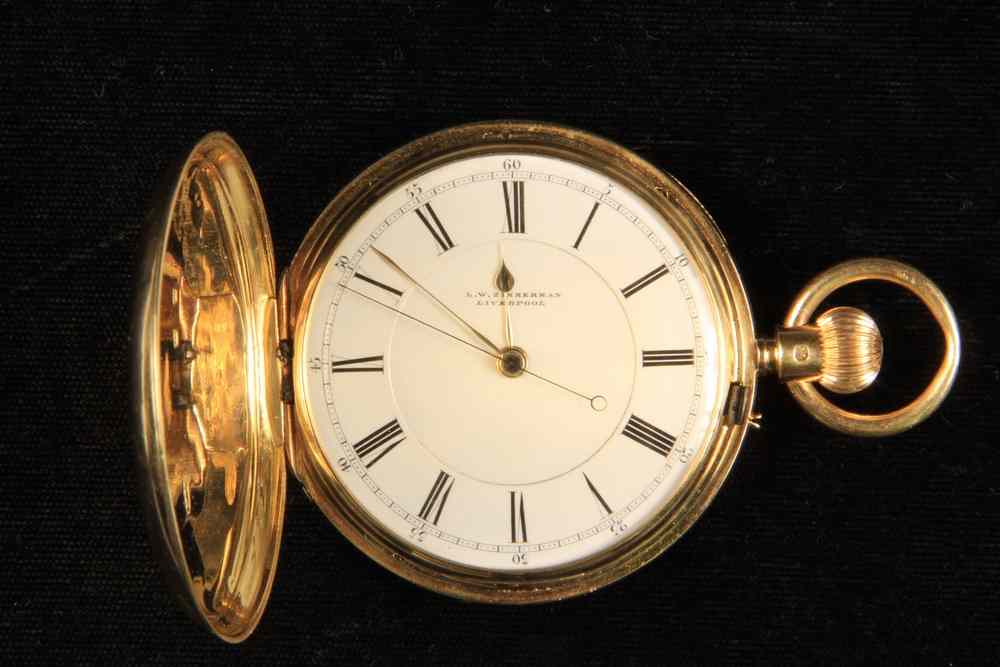 Appraisal: POCKET WATCH - Man's K yellow gold hunter case pocket