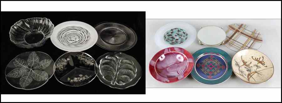 Appraisal: CHARLIE MEAKER ART GLASS CHARGER Together with a Simon Moore