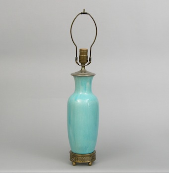 Appraisal: A Robin's Egg Blue Chinese Porcelain Lamp Porcelain lamp in