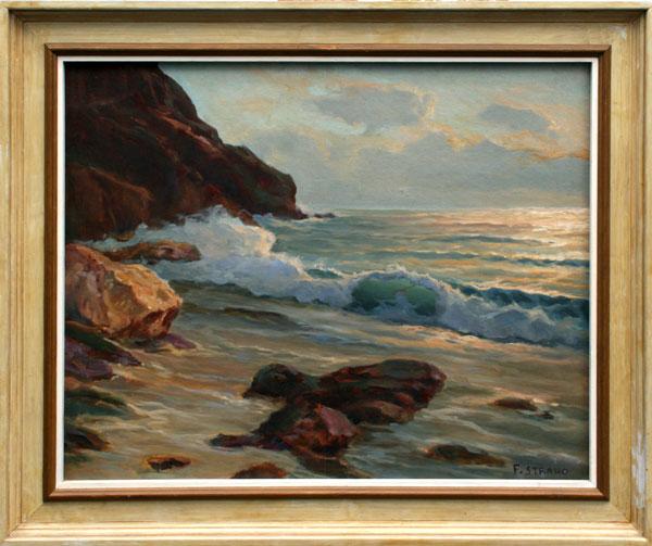 Appraisal: STRANO Frank American th C Coastal Sun OIL Canvasboard ''