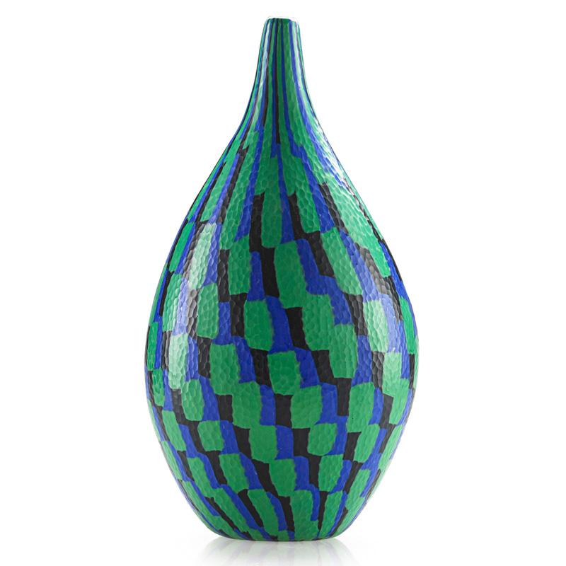 Appraisal: VITTORIO FERRO FRATELLI PAGNIN Battuto glass vase Condition Report Excellent