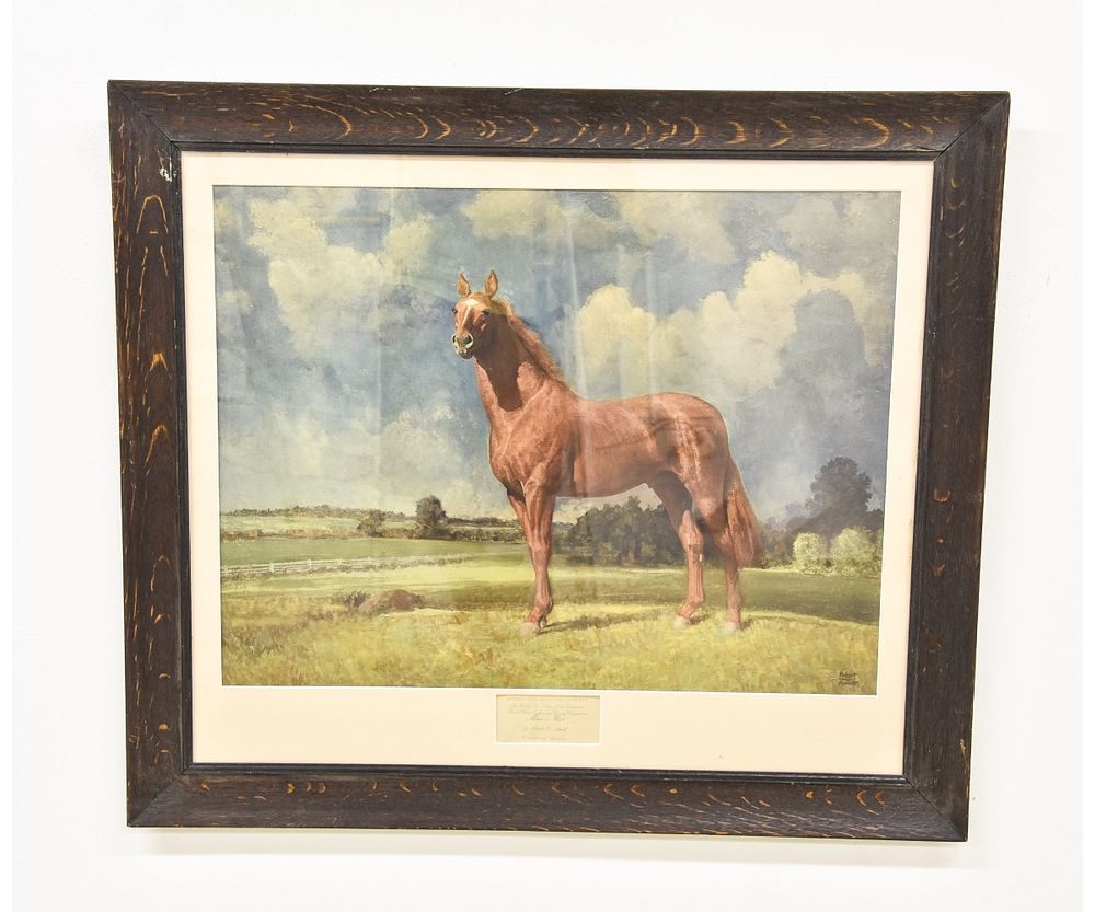 Appraisal: Man O' War Horse Print Man O' War horse print