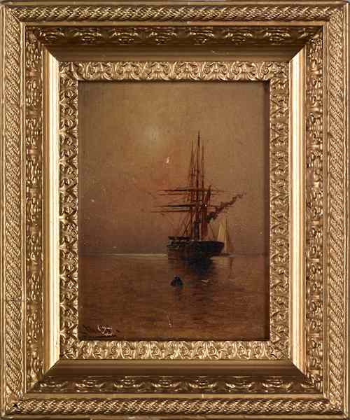 Appraisal: Alexander Charles Stuart American - oil on board seascape signed