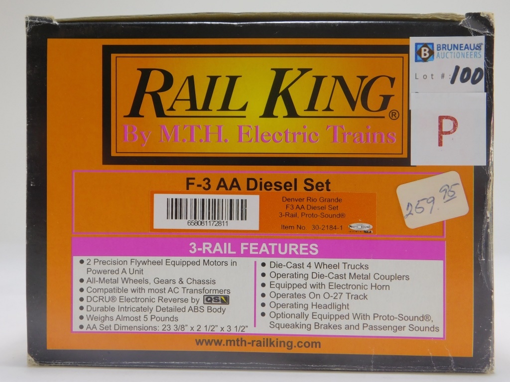 Appraisal: RAIL KING DENVER RIO GRANDE F- AA DIESEL O TRAIN