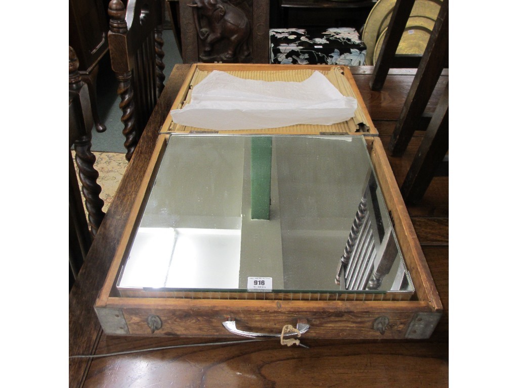 Appraisal: Glass cakestand in a wooden export case