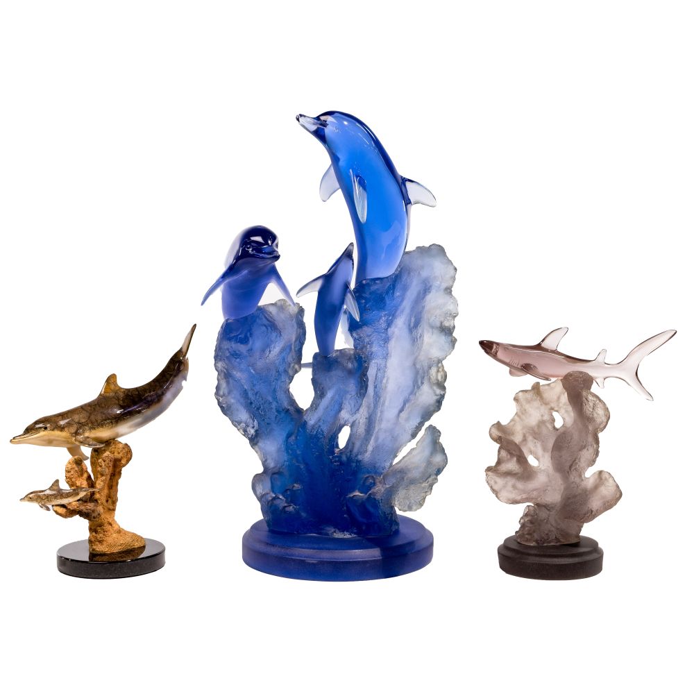 Appraisal: MULTIPLE ARTISTS BRONZE AND ACRYLIC SCULPTURE ASSORTMENT items including Robert