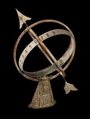 Appraisal: A sundial sphere the oval base with signs of the