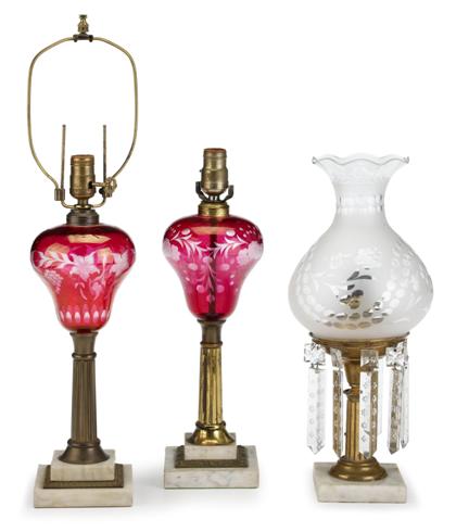 Appraisal: Three table lamps th th century