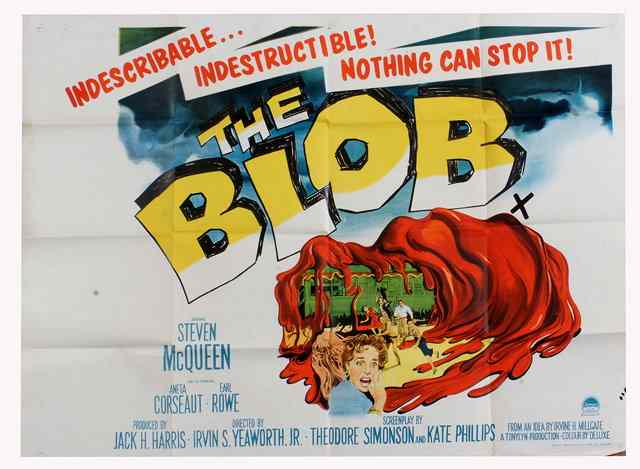 Appraisal: THE BLOB Paramount horror starring Steve McQueen British quad x