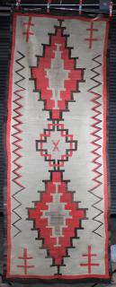 Appraisal: Large Navajo regional blanket Large Navajo regional blanket executed in