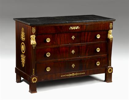 Appraisal: Empire mahogany and gilt bronze mounted commode The rectangular black