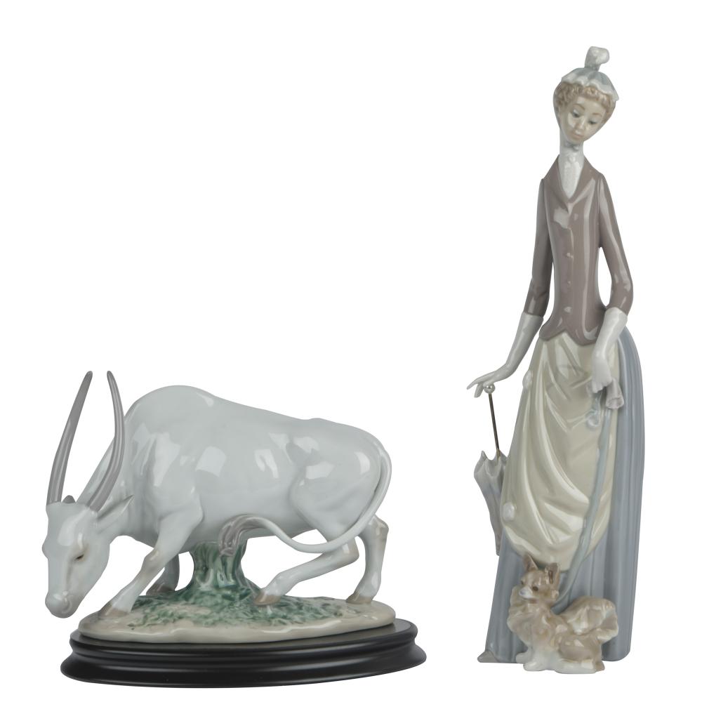 Appraisal: TWO LLADRO PORCELAIN FIGURESeach with factory marks comprising a lady