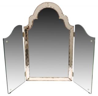 Appraisal: VENETIAN MURANO GLASS TRIPTYC VANITY TABLE MIRROR Venetian Murano glass