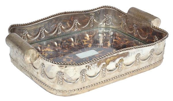 Appraisal: A GALLERY EDGED SILVER PLATE AND FAUX TORTOISESHELL TRAY cm