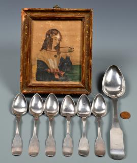 Appraisal: spoons inc Harrisonburg VA plus portrait Grouping of items from