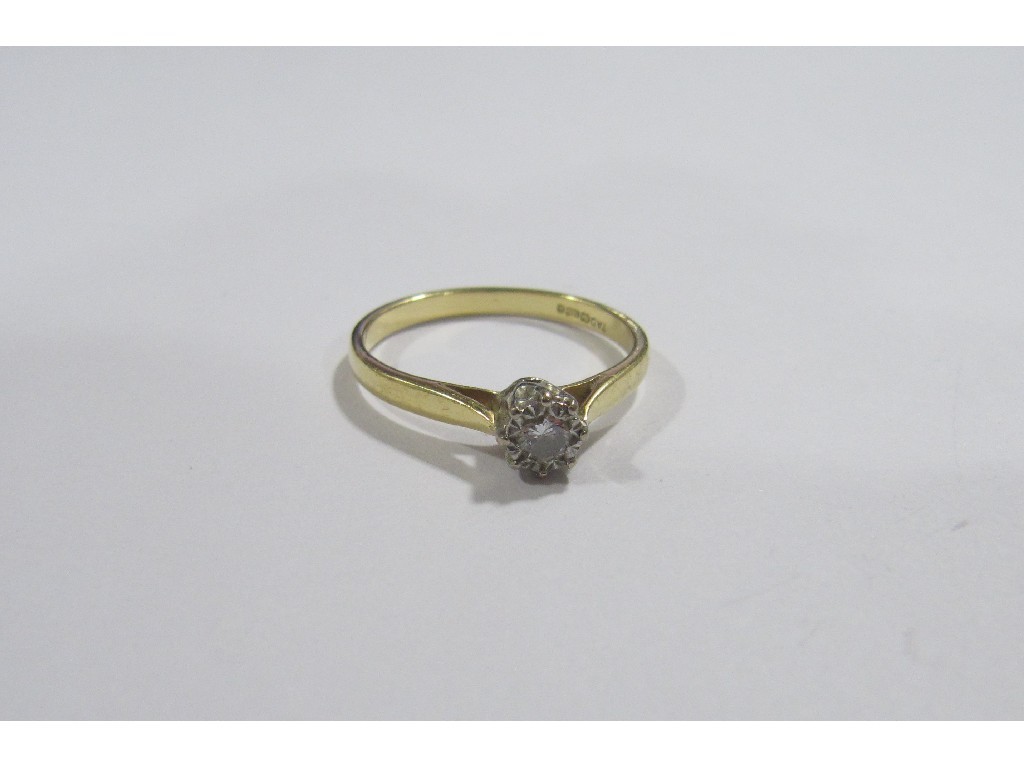 Appraisal: Eighteen carat gold diamond solitaire ring with point brilliant cut