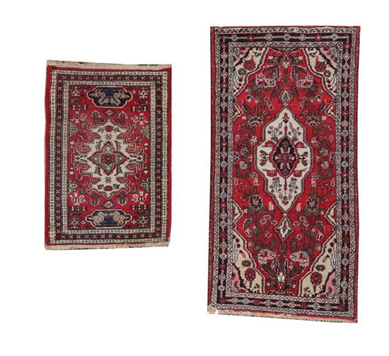 Appraisal: Persian carpets Hamadan ' x ' and Heriz ' x