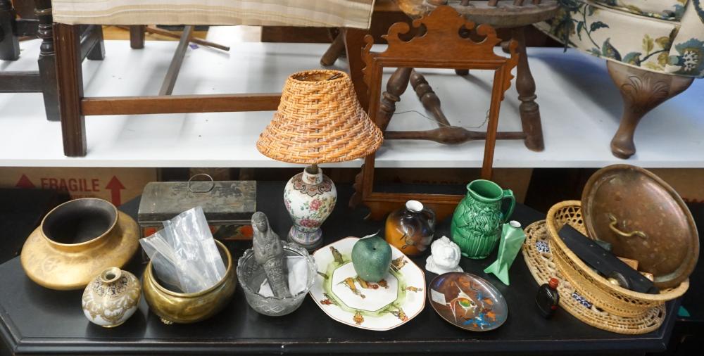 Appraisal: GROUP WITH CHINESE PORCELAIN VASE TOLE BOX AND RUSSIAN BRASS