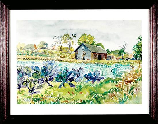 Appraisal: Horace Talmage Day Virginia - CABBAGE FIELD watercolor framed signed