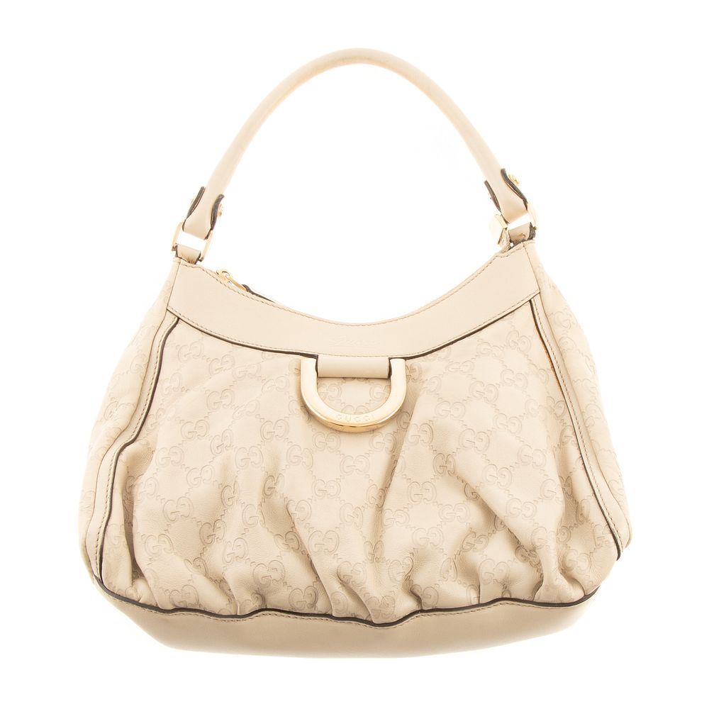 Appraisal: A Gucci D-Ring Hobo Bag An ivory Guccissima Monogram leather