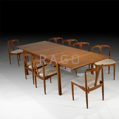 Appraisal: JOHANNES ANDERSEN Eight Julianne chairs together with Vejles Stole table