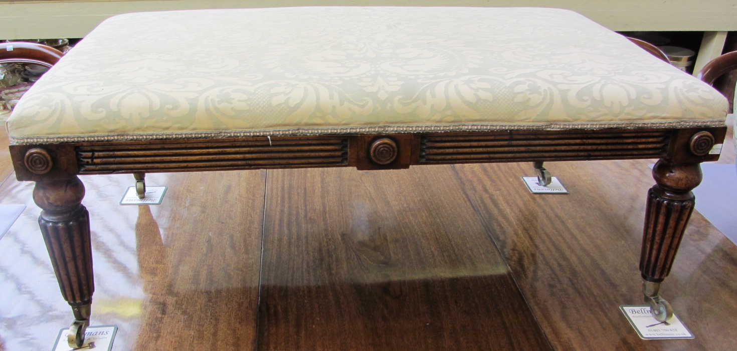 Appraisal: A William IV style rectangular footstool on tapering reeded supports