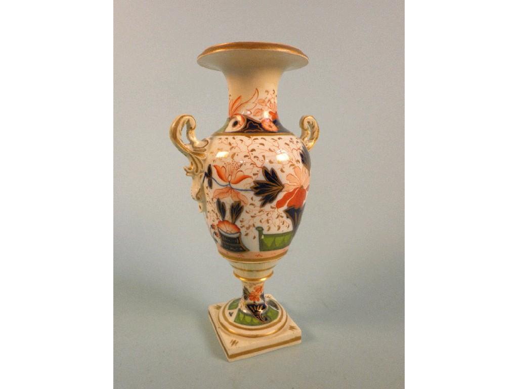 Appraisal: A mid thC English porcelain two-handled urn decorated in Imari