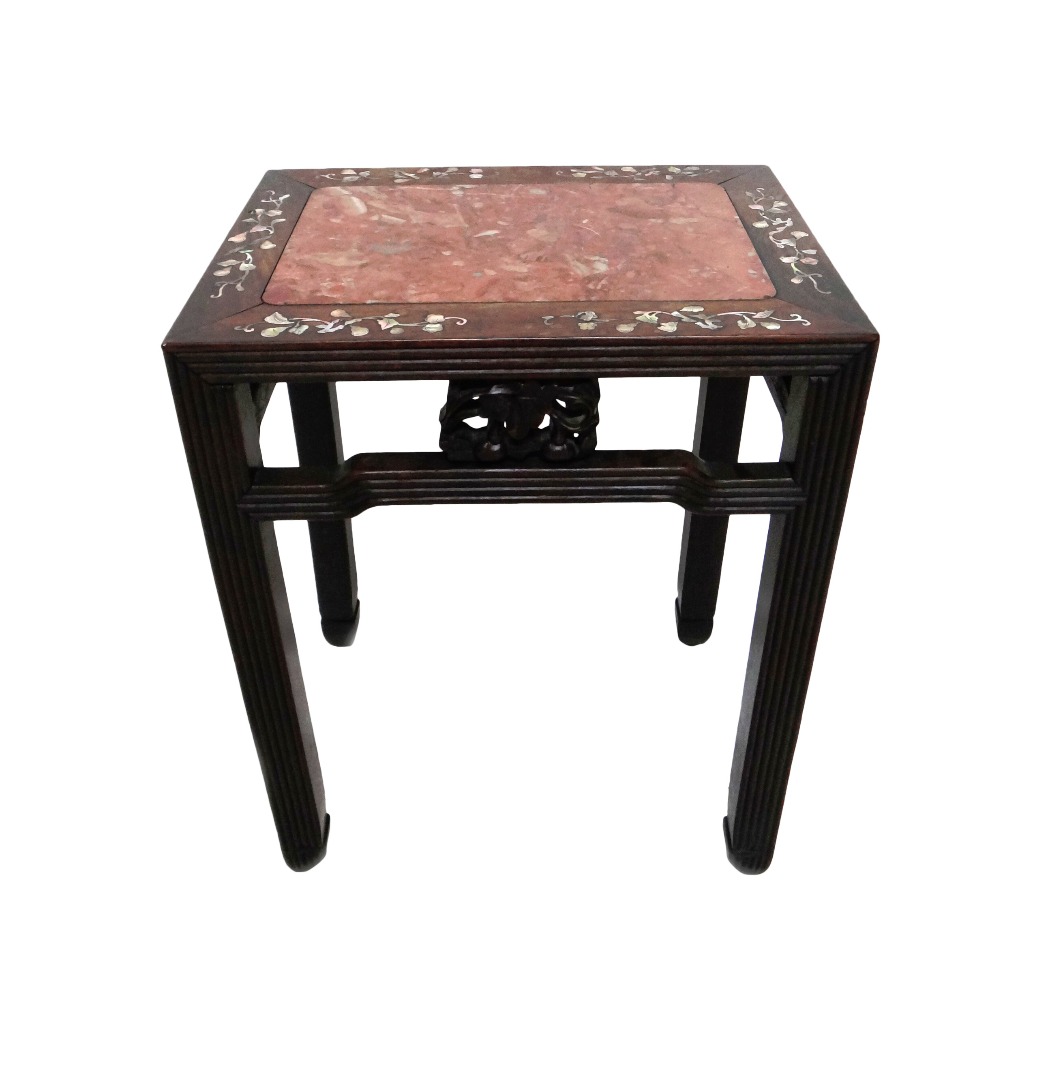 Appraisal: A late th century Chinese mother of pearl inlaid hardwood