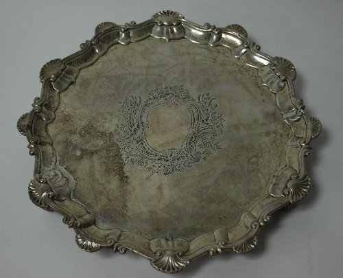 Appraisal: A George II silver salver Dorothy Sarbit London with pie-crust