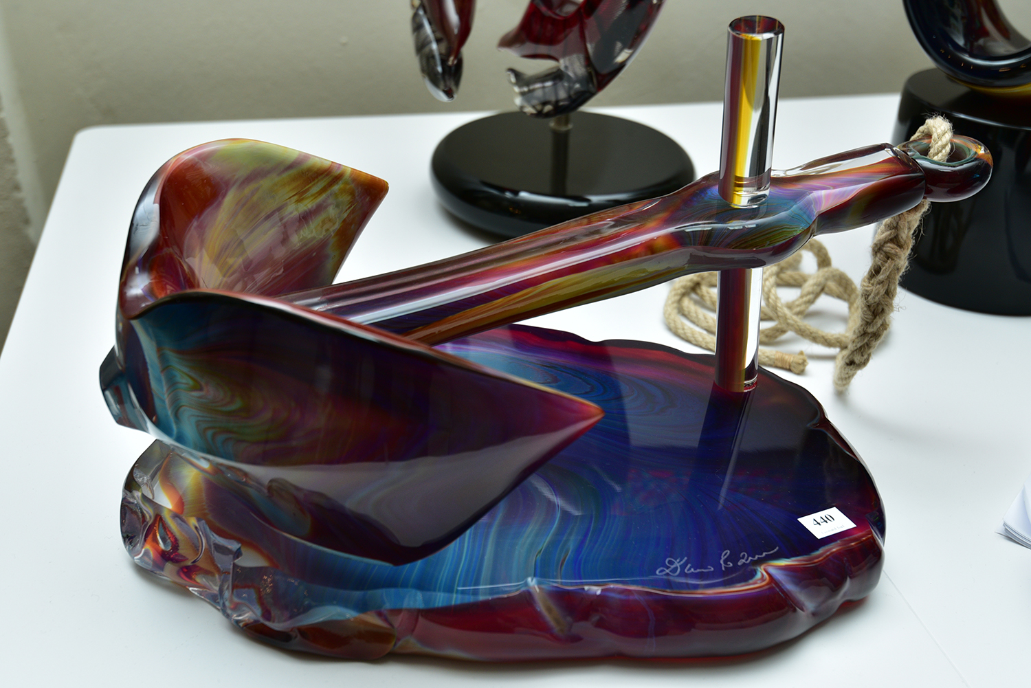 Appraisal: A MURANO ART GLASS SHIP'S ANCHOR BY DINO ROSIN signed