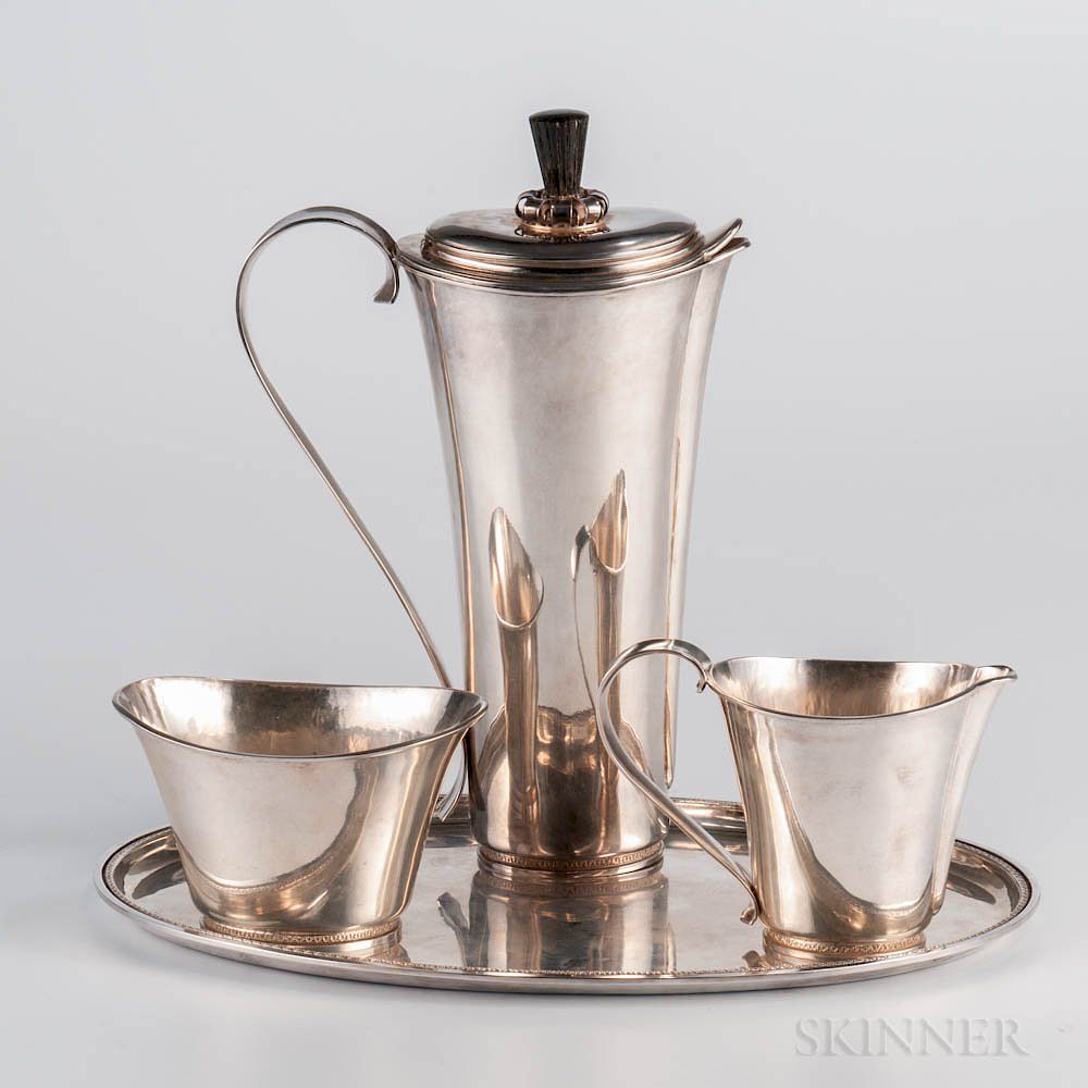 Appraisal: Four-piece Modern Sterling Silver Coffee Service Four-piece Modern Sterling Silver