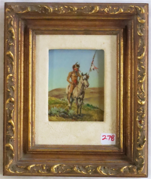 Appraisal: ATTRIBUTED TO JACK HINES OIL ON BOARD Montana born Native