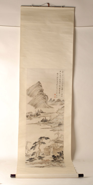 Appraisal: A th C Chinese Scroll Painting of a landscape with