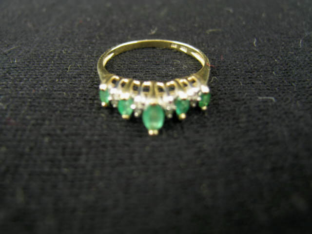 Appraisal: Emerald Diamond Ring marquis shape emeralds and round diamonds in