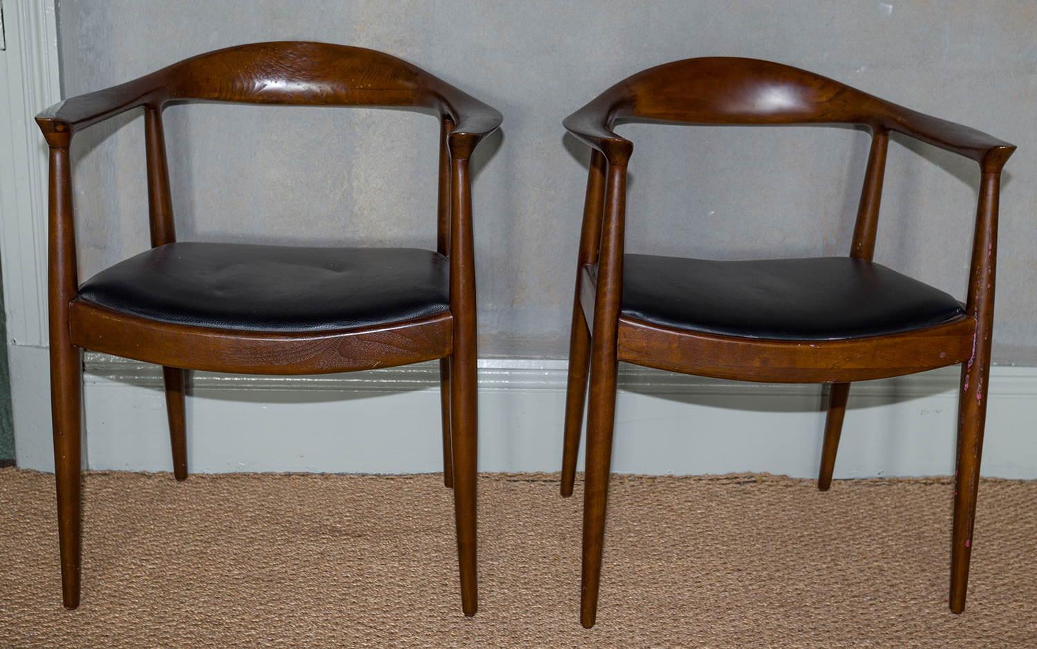 Appraisal: A PAIR OF HANS WEGNER STYLE CHAIRS h x w