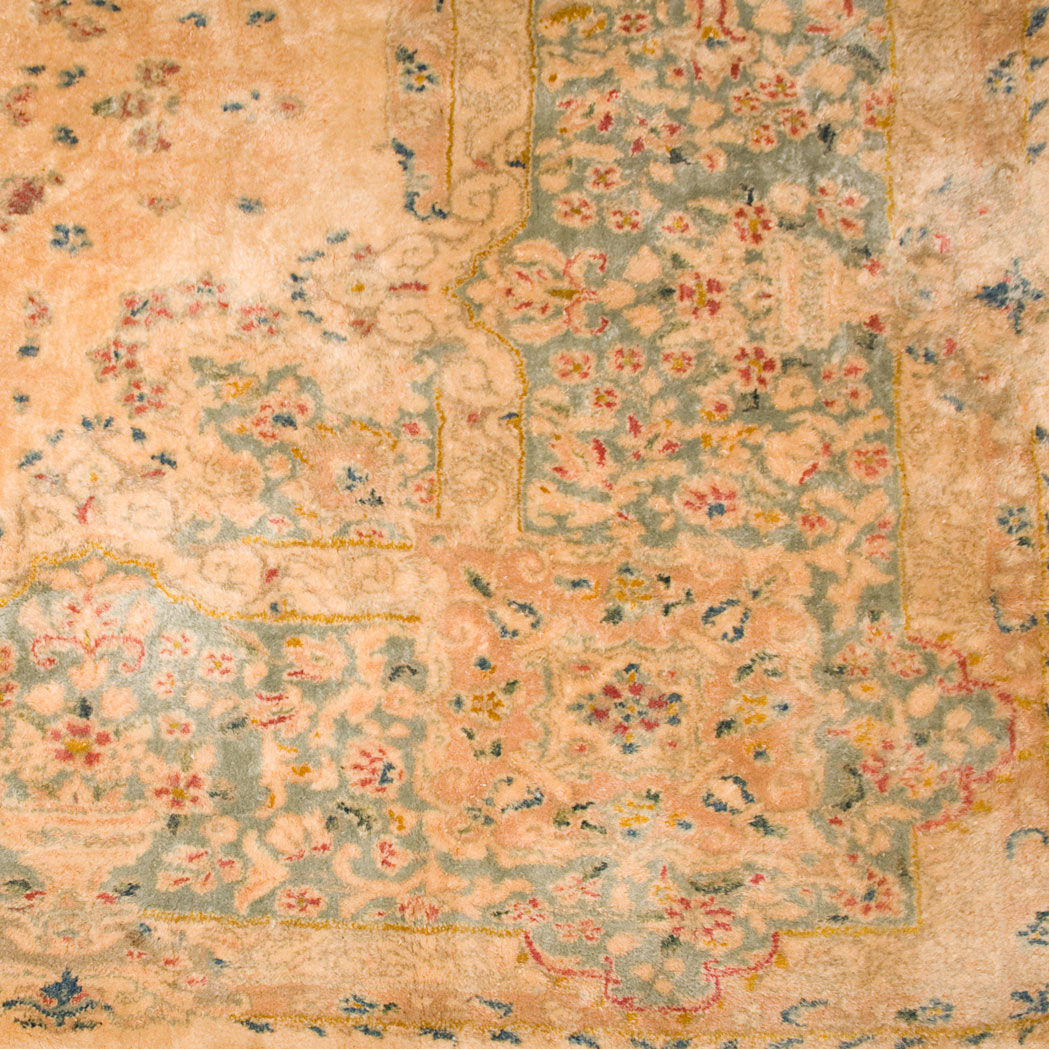 Appraisal: Kirman Carpet Southeast Iran contemporary The open buff field with