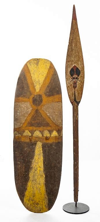 Appraisal: Papua New Guinea Shield Paddle DESCRIPTION Papua New Guinea shield