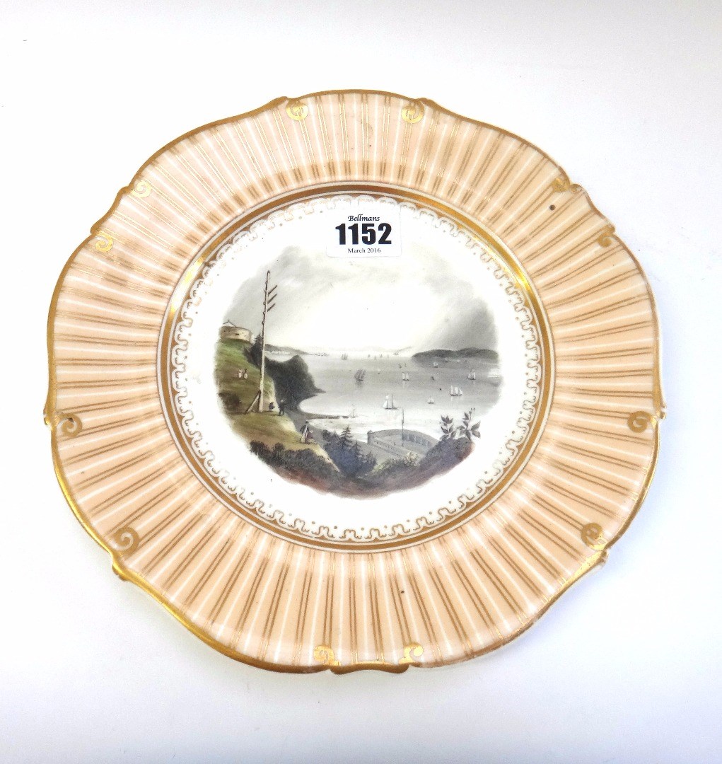 Appraisal: An unusual English porcelain plate possibly Samuel Alcock circa centrally