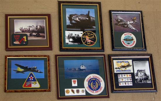 Appraisal: Six framed and mounted photographs of World War II fighter