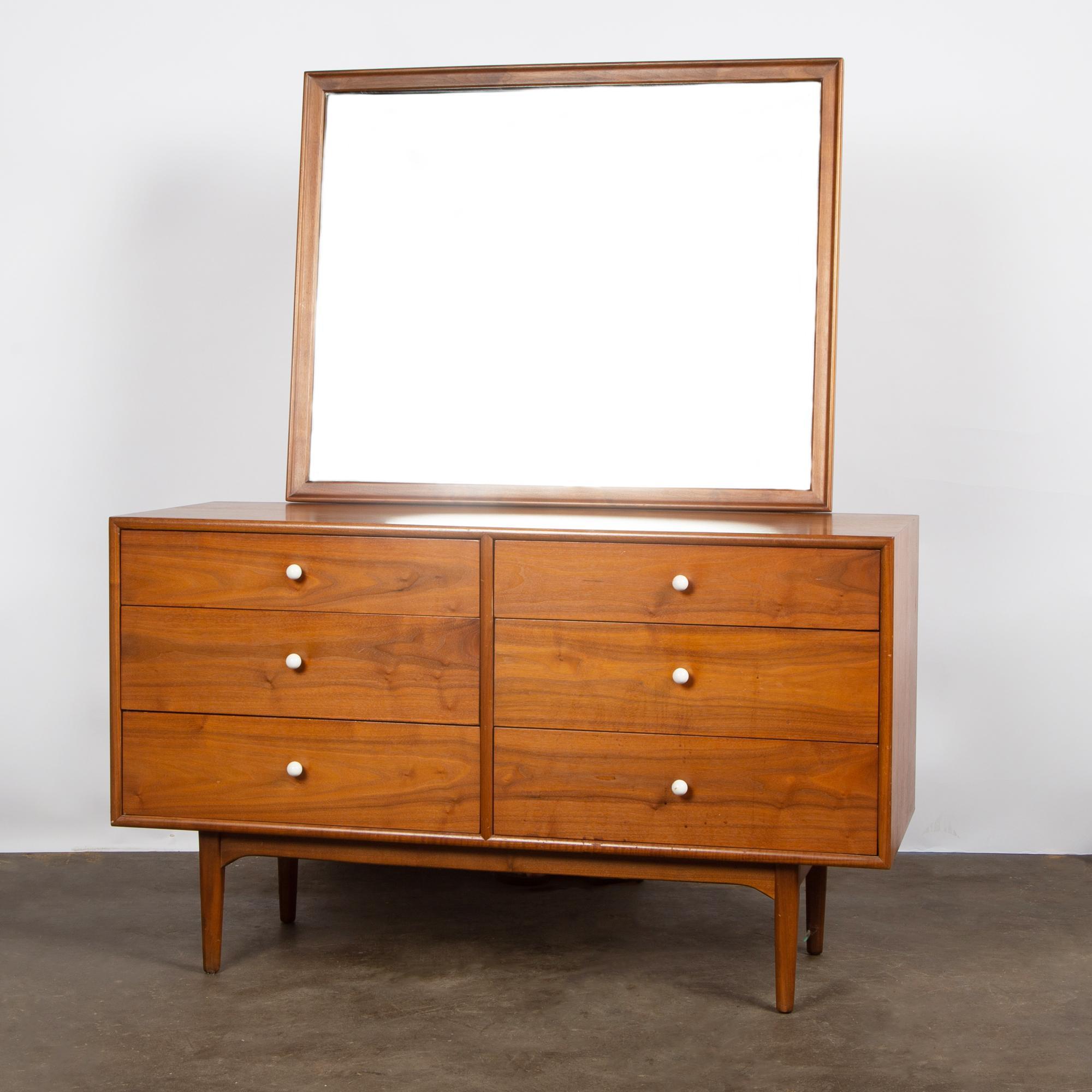 Appraisal: DREXEL 'DECLARATION' MODERN WALNUT DRESSER A Drexel Declaration six-drawer dresser