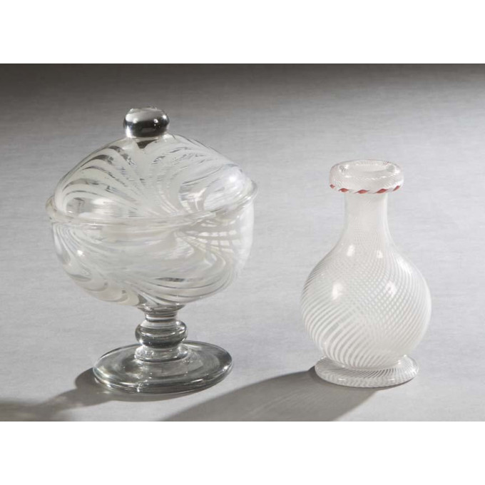 Appraisal: Two Pieces of Blown Art Glass consisting of a Nailsea