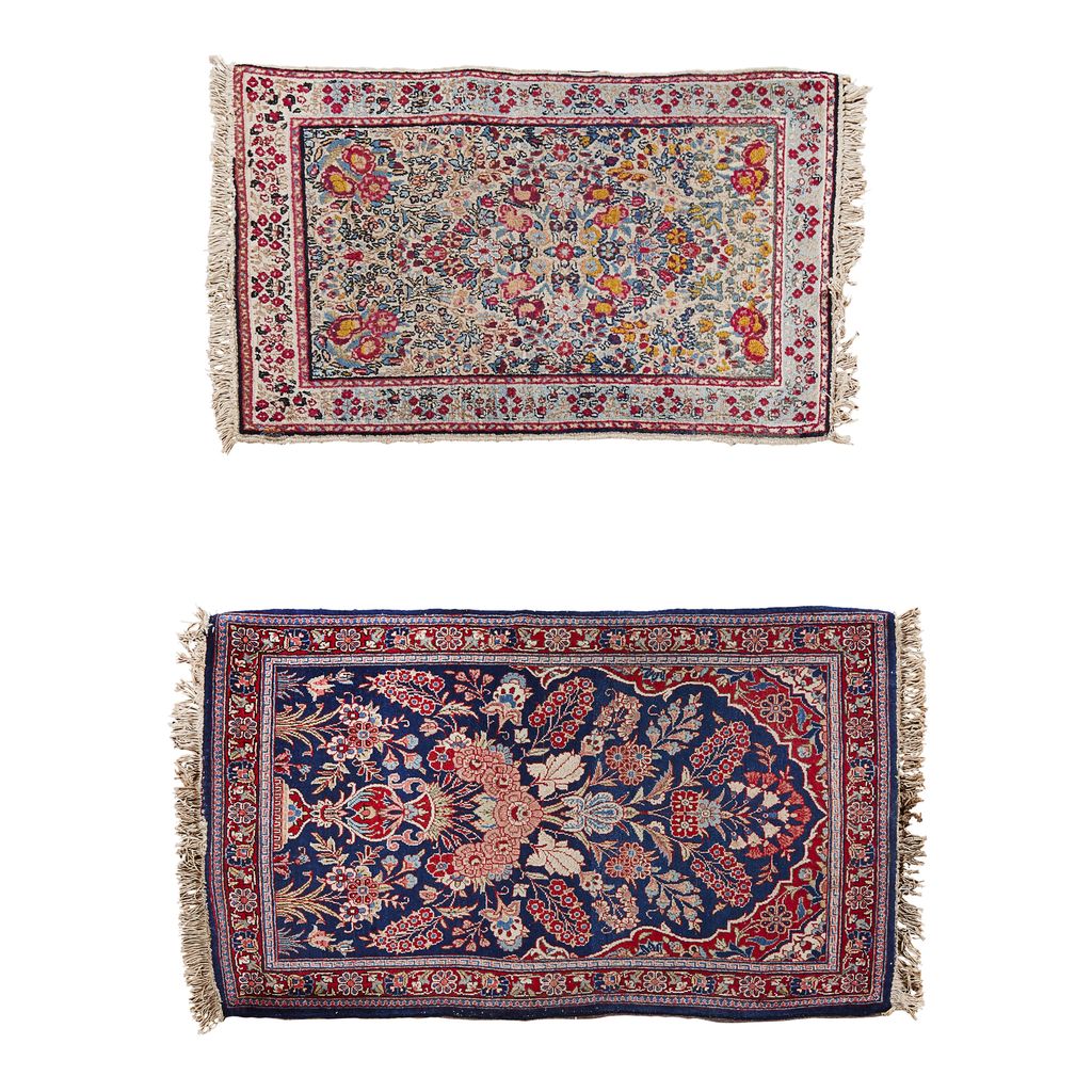 Appraisal: KASHAN AND KIRMAN MATS CENTRAL PERSIA LATE TH EARLY TH